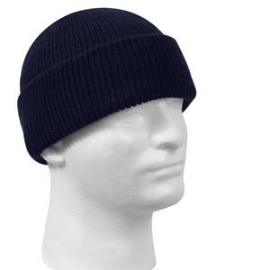 100% Wool, US Army Style Watch Cap / Toque - Navy Blue